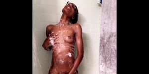 Skinny Babe Enjoying Midday Shower