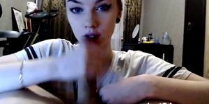 blue-eyed blonde sucks a dick in front of the webcam hot24cams eu