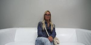 Nice Blonde With Glasses Fucked During Casting