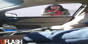 Surprise Cumshot for Arab Car Dickflash