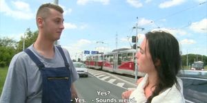 CZECHCOUPLES - Czech Teen Convinced for Outdoor Public Sex