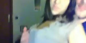 Cute Italian Girl groped and fucked on webcam