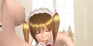 Sexy 3D hentai maid gets pounded