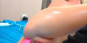 Blonde Teen Masturbates Ass With Toys On Webcam