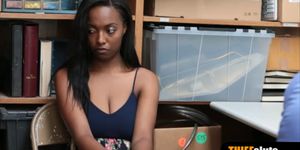 Busty ebony teen thief punish fucked to avoid jail (Daya Knight)
