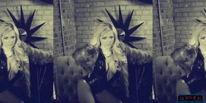Two big fake tits blonde Playboy models stripteasing (Hannah Elizabeth)