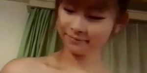 Cute Japanese girl changing panties - video 1