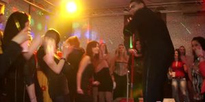 PARTYHARDCORE - Flashing amateur babes doggystyling in a club