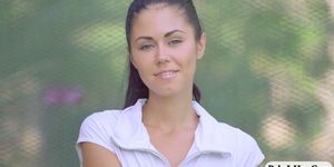 Petite Russian teen playing golf naked