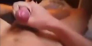 Twink shoots a huge load on his stomach