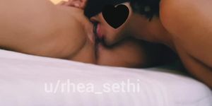 My man eats my brown pussy and soaks it till I have a shaking orgasm and cum on his mouth.