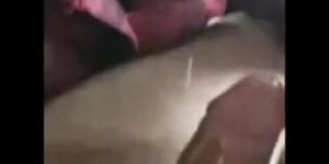 Cum floods out from step mom mouth sucking step son 12 inch of cock in the car