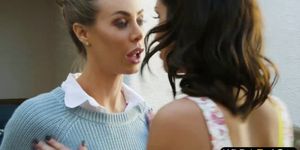 Arguing neighbor wives end up in a threesome together (Nicole Aniston, August Ames)
