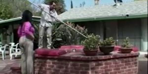 German mature fucks in garden