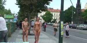 Leonelle and Laura naked on public streets