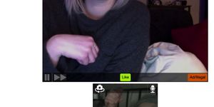 Blonde Shows off Huge Tits on Omegle