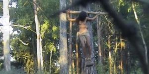 Samantha Tree Crucifixion Arkady Movie with Fire