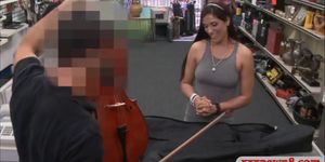 Hot babe sells her Cello and gets fucked