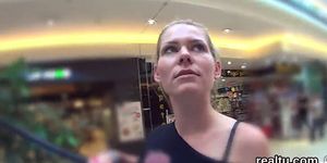 Beautiful czech kitten is seduced in the shopping centre and pounded in pov - video 1