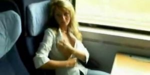 Train perfect for showing tits and sucking cock - video 1