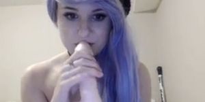 Teen Sucks On Dildo