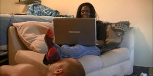 Ebony Sock Sniffing And Massaging