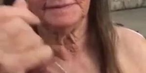 Old woman cum in mouth