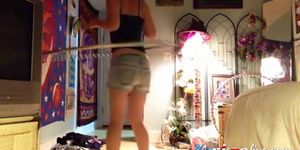 Stripping Naked while Hula Hooping - video 1