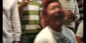 Hazing gay assfucked while sucking hard cock
