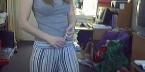 Young woman showing body on cam