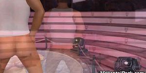 Сексуальную 3D брюнетку с большими сиськами, крошку-ангелочницу трахнули в тугую киску