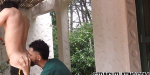 STRAIGHT LATINO - Latino guy getting a first taste of cock and becoming gay