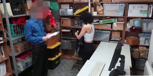 Shoplifter Maya caught and gets fuck by LPs huge cock (Maya Morena)