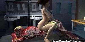 3D babe sucks cock and gets fucked hard by Iron Man