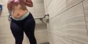 PAWG after workout shower