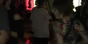 Diaper Girl shows her diaper inside the bar while dancing