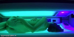 Japanese busty babe fucked in a solarium
