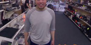 GAY PAWN SHOPS - Straight jock facialized at pawnshop for cash
