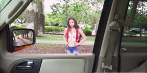 Brunette and petite Lucy Doll gets spotted and fucked by stranger