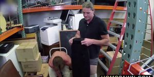 Firm ass blonde dude holed in the shop