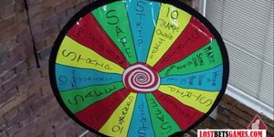 LOSTBETSGAMES - 4 hot girls Spinning the wheel of Nudity ends with epic fun