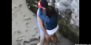 Teenagers caught fucking in public from aboave