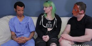 Unusual cutie is taken in anal hole assylum for harsh treatment