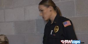 Pretend soldier gives officer smith a rimjob before fucking her pussy