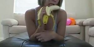 This bitch really likes bananas!