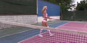Smalltits tennis teen rub