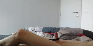 Intense shaking handsfree orgasm with my cock tied up