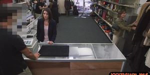 Customers wife fucked by perv pawn man at the pawnshop
