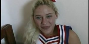 Busty cheerleader gets fucked by mature white male