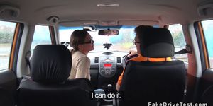 Horny driving student bangs big dick